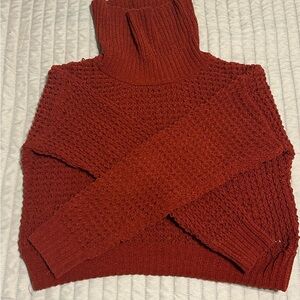 True Craft Brick Red Cowl Neck Sweater